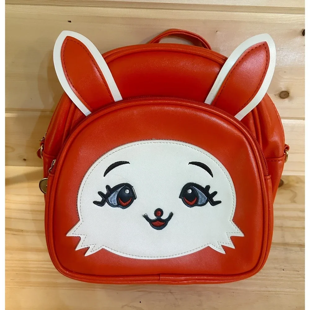 PU Leather Toddler/Preschool Backpack Red Bunny EUC